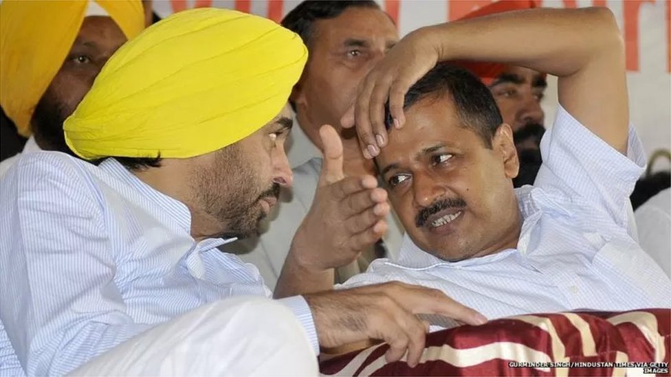 ભગવંત માન અને કેજરીવાલ ભગવંત માન અને કેજરીવાલ