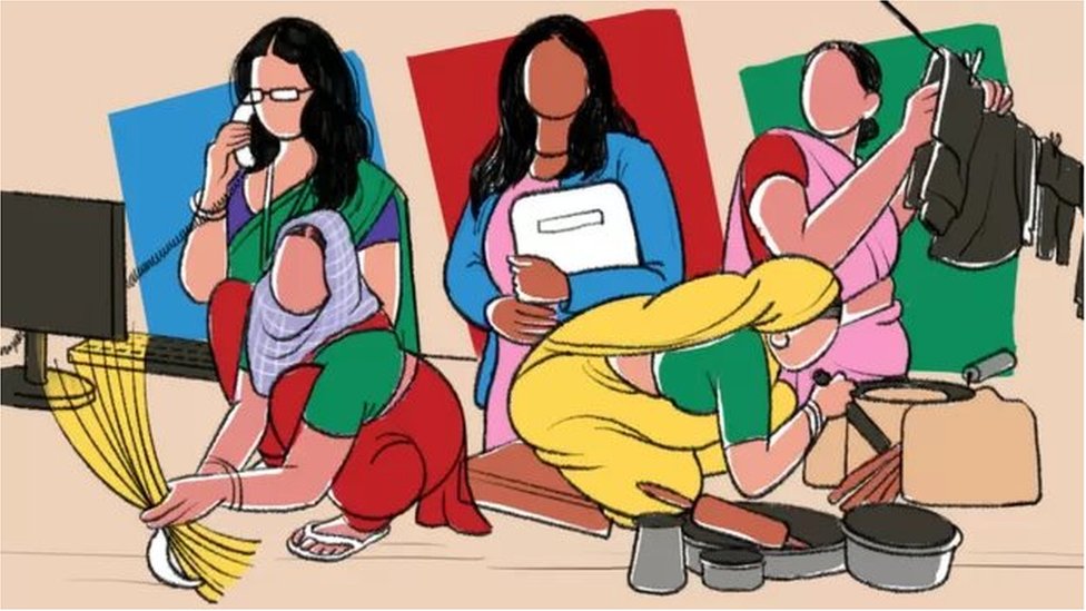 ભારતમાં મહિલાઓ પરિવાર માટે ઘરેલુ સેવાઓમાં દરરોજ લગભગ ચાર કલાક વિતાવે છે