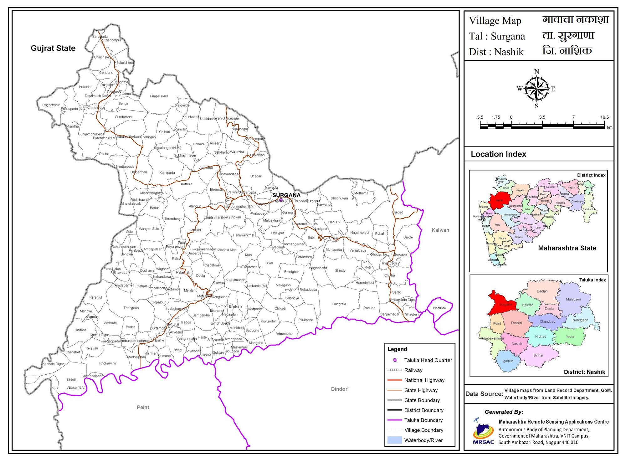 સુરગાણા તાલુકાનો નક્શો