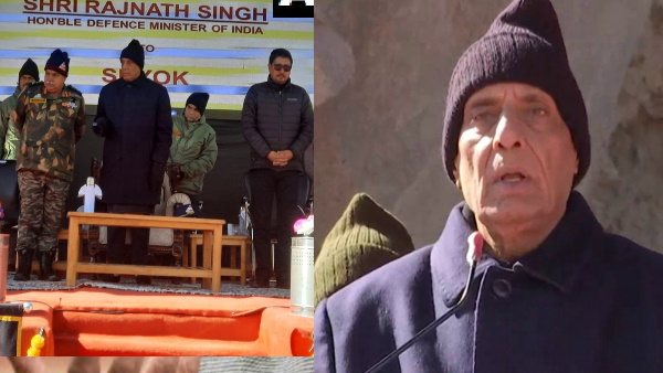 लेह-लद्दाख में  राजनाथ सिंह ने श्‍योक सेतु समेत 75 परियोजनाओं का किया उद्घाटन