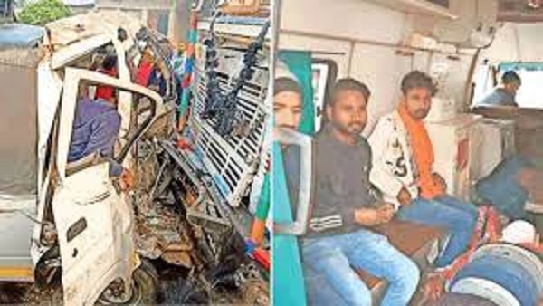 Maharajganj News: यात्रियों से भरी मैजिक ट्रक से टकराई,दो की मौत