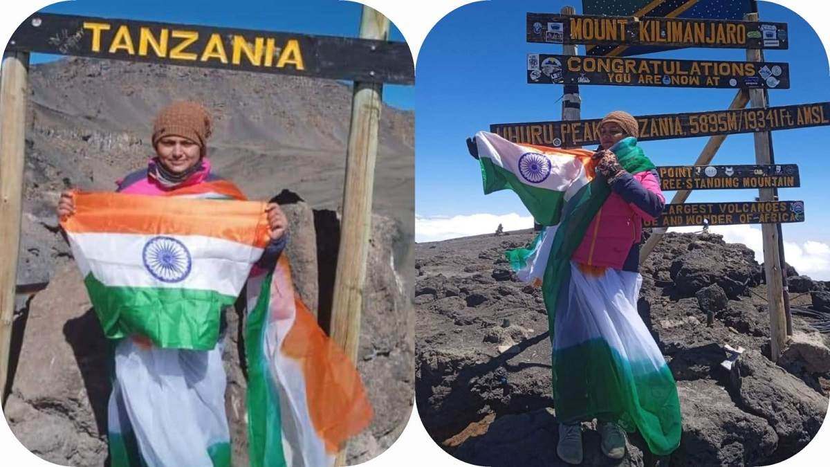 इंडियन माउंटेन गर्ल गौरी अरजरिया ने साउथ अफ्रीका की सबसे ऊंची चोटी किलिमंजारो पर फहराया तिरंगा