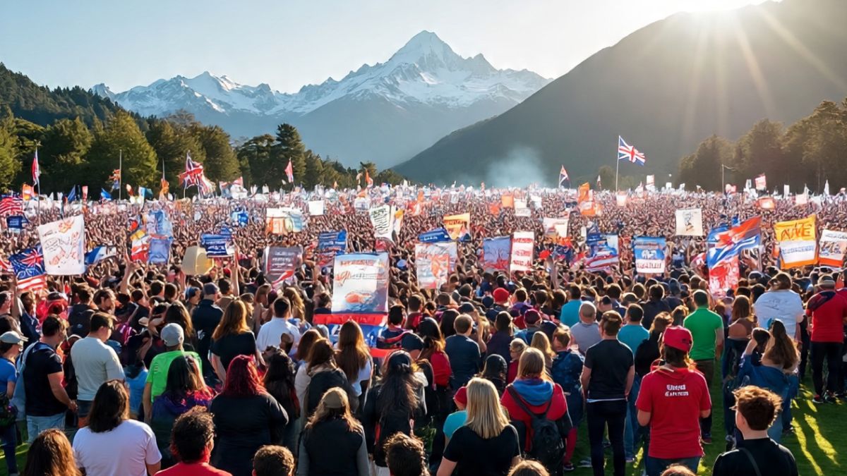 New Zealand में उठी ईसाई राष्ट्र की मांग, ऑकलैंड में रैली के दौरान धार्मिक झंडों में लगाई आग