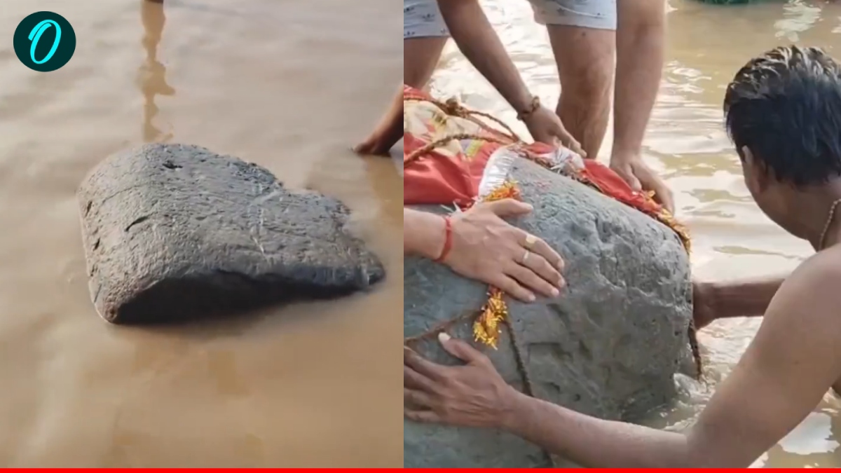UP News: गाजीपुर के हनुमानगढ़ घाट पर गंगा से निकला रहस्यमयी पत्थर, श्रद्धालु मान रहे त्रेतायुग का चमत्कार