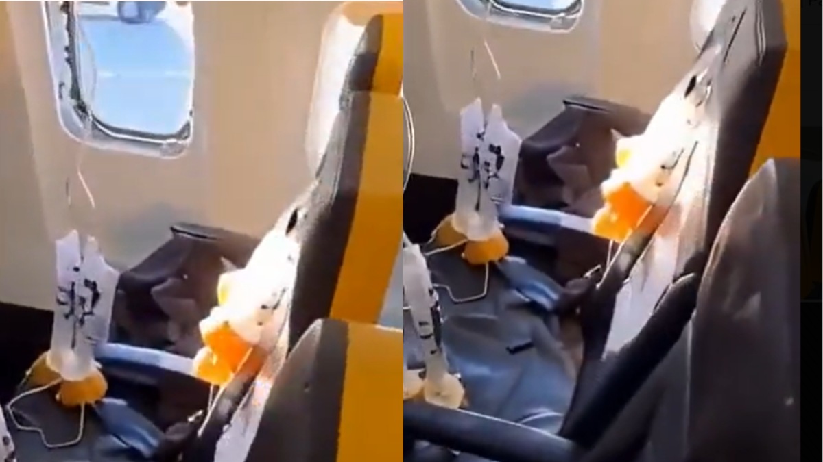 Ryanair Flight Accident: 30 हजार फीट की ऊंचाई पर फ्लाइट की टूटी खिड़की, बाहर निकलने लगा बुजुर्ग यात्री, Video