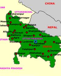 Uttar Pradesh map Uttar Pradesh map