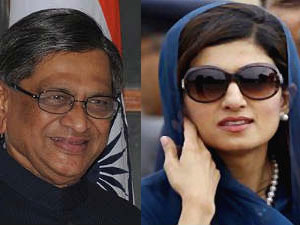 SM Krishna meets Hina Rabbani in New York SM Krishna meets Hina Rabbani in New York