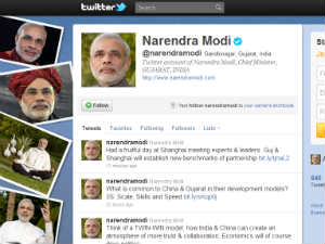 Narendra Modi Twitter page Narendra Modi Twitter page
