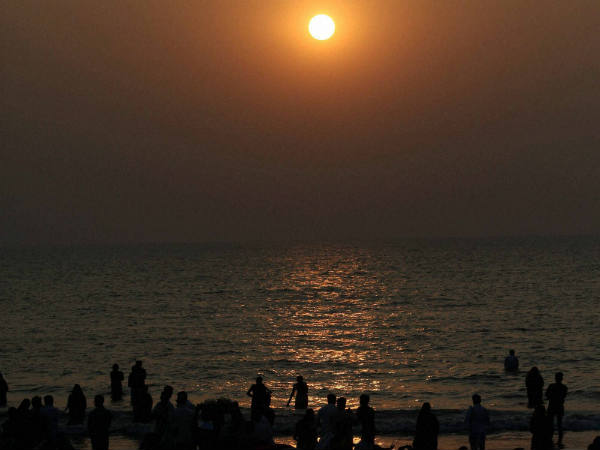 छठ पर्व पर सूर्यास्‍त 