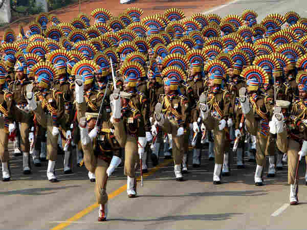 गणतंत्र दिवस परेड की रिहर्सल