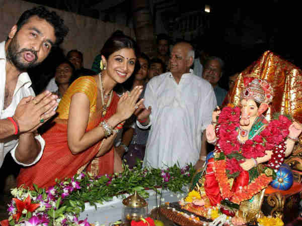 बप्‍पा के दरबार में शिल्‍पा