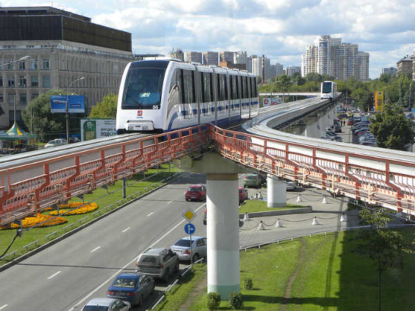 रूस की राजधानी मास्‍कों में मोनोरेल 