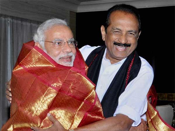 नरेंद्र मोदी और एमडीएमके प्रमुख वाइको