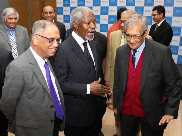 कौफी अन्‍नान, नारायण मूर्ति और अमर्त्‍य सेन 