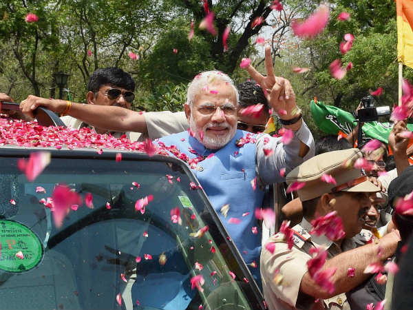 नरेंद्र मोदी ने दिल्‍लीवासियों को दिया धन्‍यवाद 