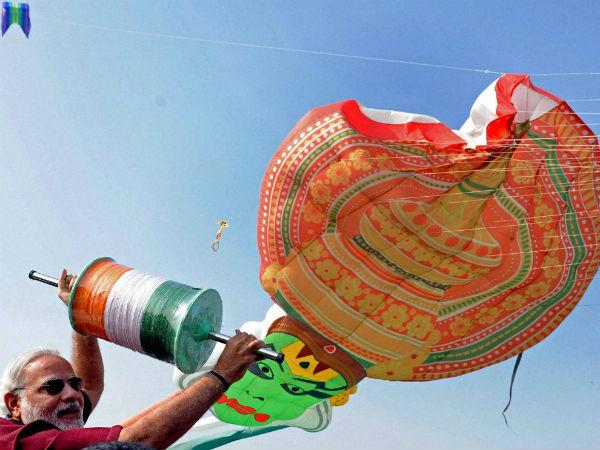 काइट फेस्ट‍िव में नरेंद्र मोदी 
