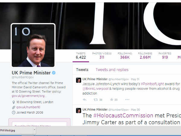  ब्रिटिश पीएम का आधिकारिक ट्विटर हैंडल