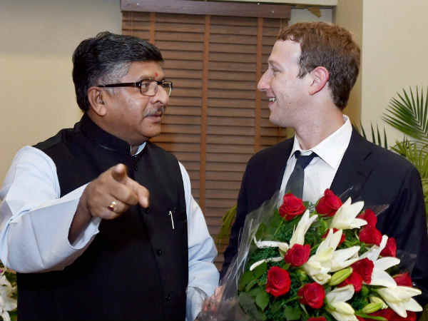दिन में रविशंकर प्रसाद से मिले जुकेरबर्ग 