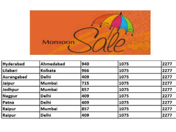 एयरइंडिया की मॉनसून सेल