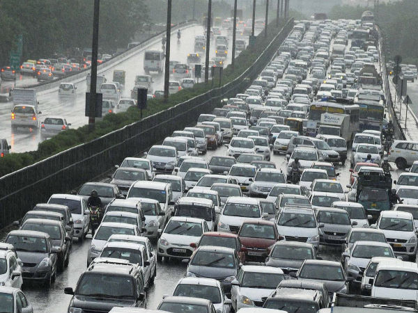water logging in many areas and traffic disruptions