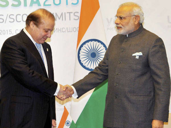 PM Narendra Modi & Pakistan PM Nawaz Sharif in a bilateral meeting in Ufa PM Narendra Modi & Pakistan PM Nawaz Sharif in a bilateral meeting in Ufa