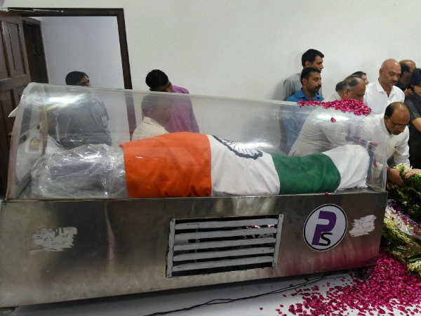 कलाम का पार्थि‍व शरीर 