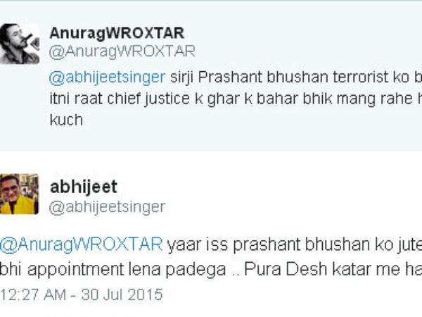 Will throw 'cheap shoes' at Prashant Bhushan: Singer Abhijeet Bhattacharya