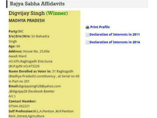 Digvijay Singh-Amrita Rai Marriage: Diggi has 40 Crore assests