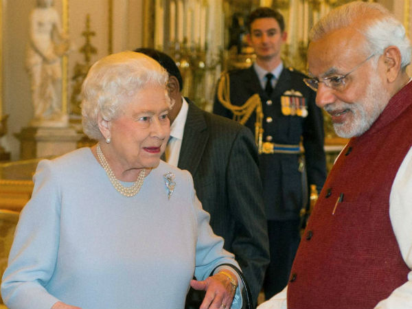 मोदी क्वीन एलिजाबेथ से मिले