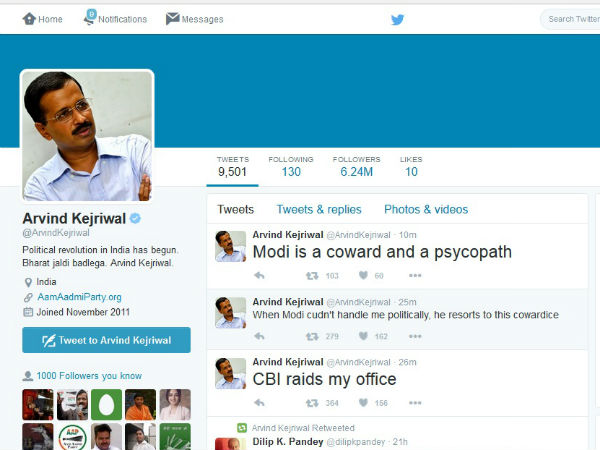 केजरीवाल के ट्वीट