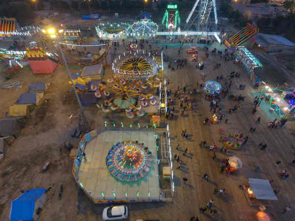 महोत्सव की एरियल तस्वीरें