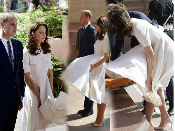 हवा से परेशान हुई प्रिंसेस केट