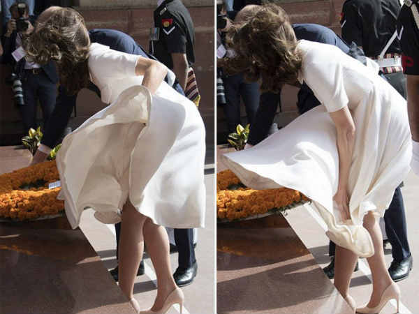 प्रिंसेस केट ने फौरन स्कर्ट संभाली