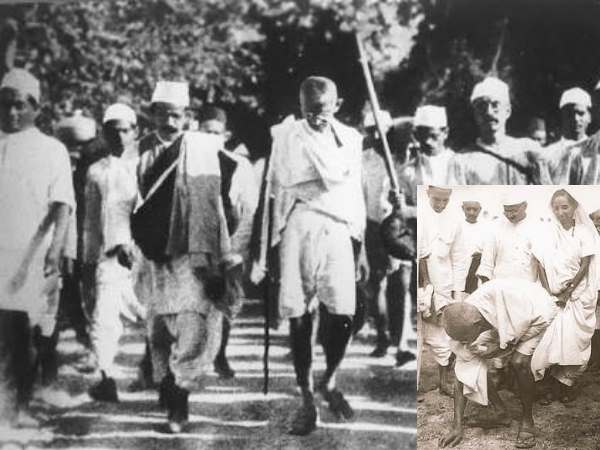 नमक कानून तोड़ते गांधी