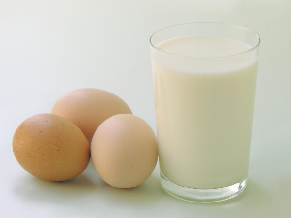 अंडे और दूध के लिए निशान