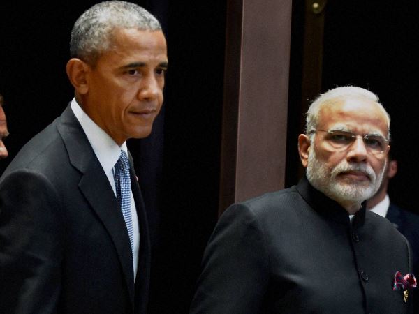चीन में मोदी-ओबामा साथ-साथ
