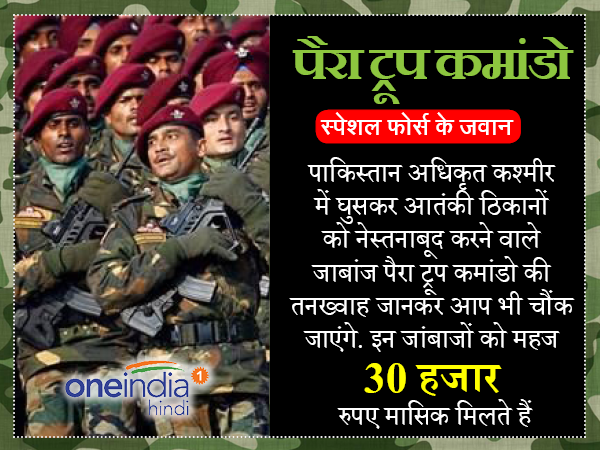 पैरा ट्रूप कमांडो की तनख्वाह जान आप भी चौंक जाएंगे
