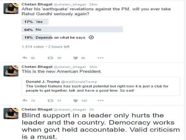 chetan-bhagat-चेतन भगत ने कराया पोल, जवाब मिला नरेंद्र मोदी अगर इमरजेंसी भी लगा दें तो भी हम करेंगे समर्थन