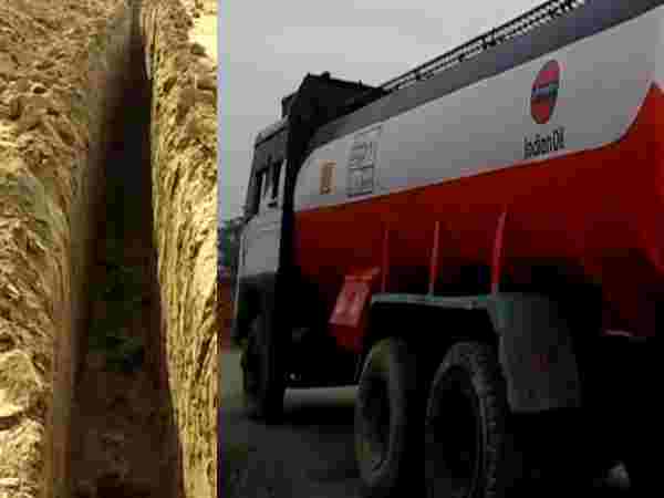 सुरंग बनाकर लगाई थी पाइप लाइन में सेंध