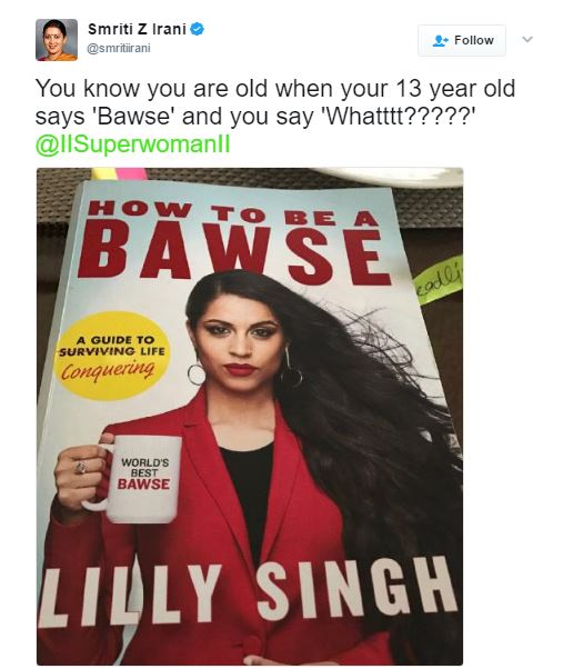 Smriti Irani posted a picture of the cover page of a book