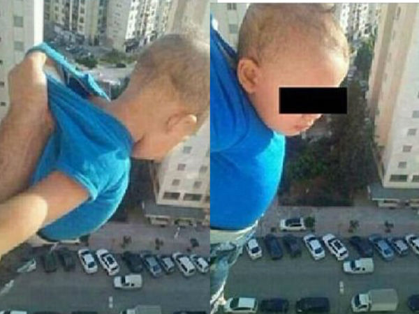 omg! Baby is dangled from the window of a 15th-floor apartment by his FATHER so he could get 1,000 'likes' on Facebook omg! Baby is dangled from the window of a 15th-floor apartment by his FATHER so he could get 1,000 'likes' on Facebook