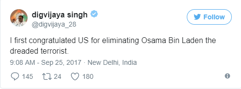 दिग्विजय सिंह ने ट्विटर पर लिखा