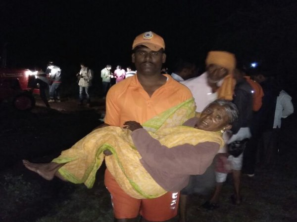 Flood situation after pond break in Ahmednagar Maharashtra