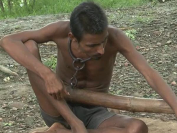 Baba in Amethi, treatment by chain