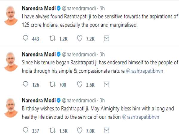 पीएम मोदी ने राष्ट्रपति रामनाथ कोविंद को दी जन्मदिन की बधाई