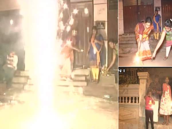 People and army on border celebrating Diwali pics