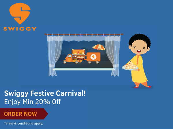 SWIGGY पर पाइए 20% का कैशबैक, दिन हो रात करिए खाना ऑर्डर SWIGGY पर पाइए 20% का कैशबैक, दिन हो रात करिए खाना ऑर्डर