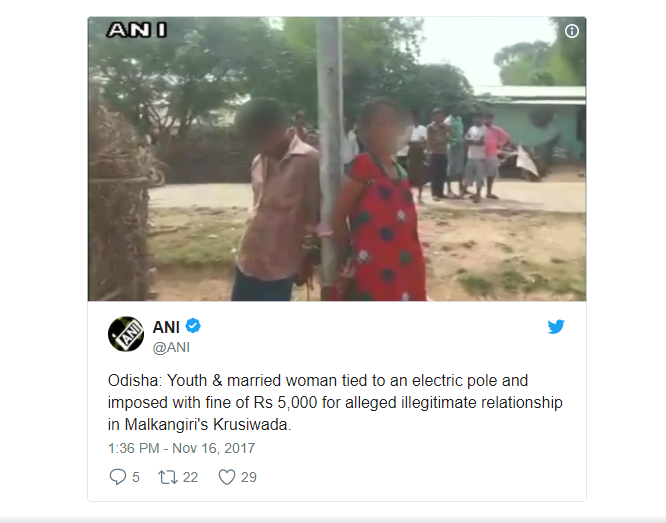 Odisha: Youth & married woman tied alleged illegitimate relationship 