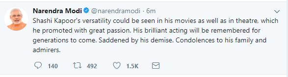 प्रधानमंत्री मोदी ने भी जताया दुख