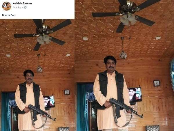  viral picture selfie of Jammu and Kashmir bjp leader with ak47.